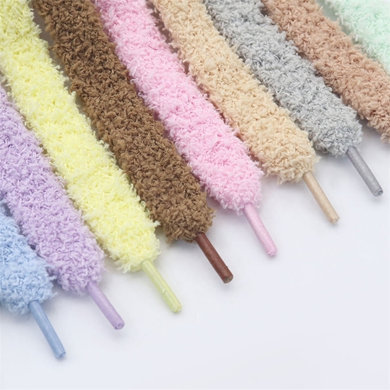 Fluffy Shoelaces Quality 15cm Wider Plush Rope Laces For Shoes White Casual Sneakers Flat Shoelace 120cm Shoes Accessories 250915