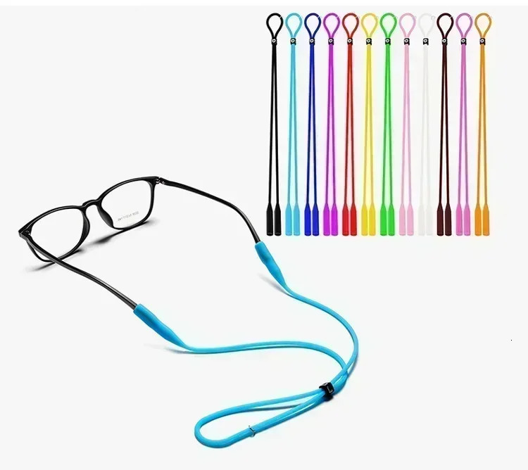 31pcs Candy Color Elastic Silicone Eyeglasses Straps Sunglasses Chain Sports AntiSlip String Glasses Ropes Band Cord Holder250915