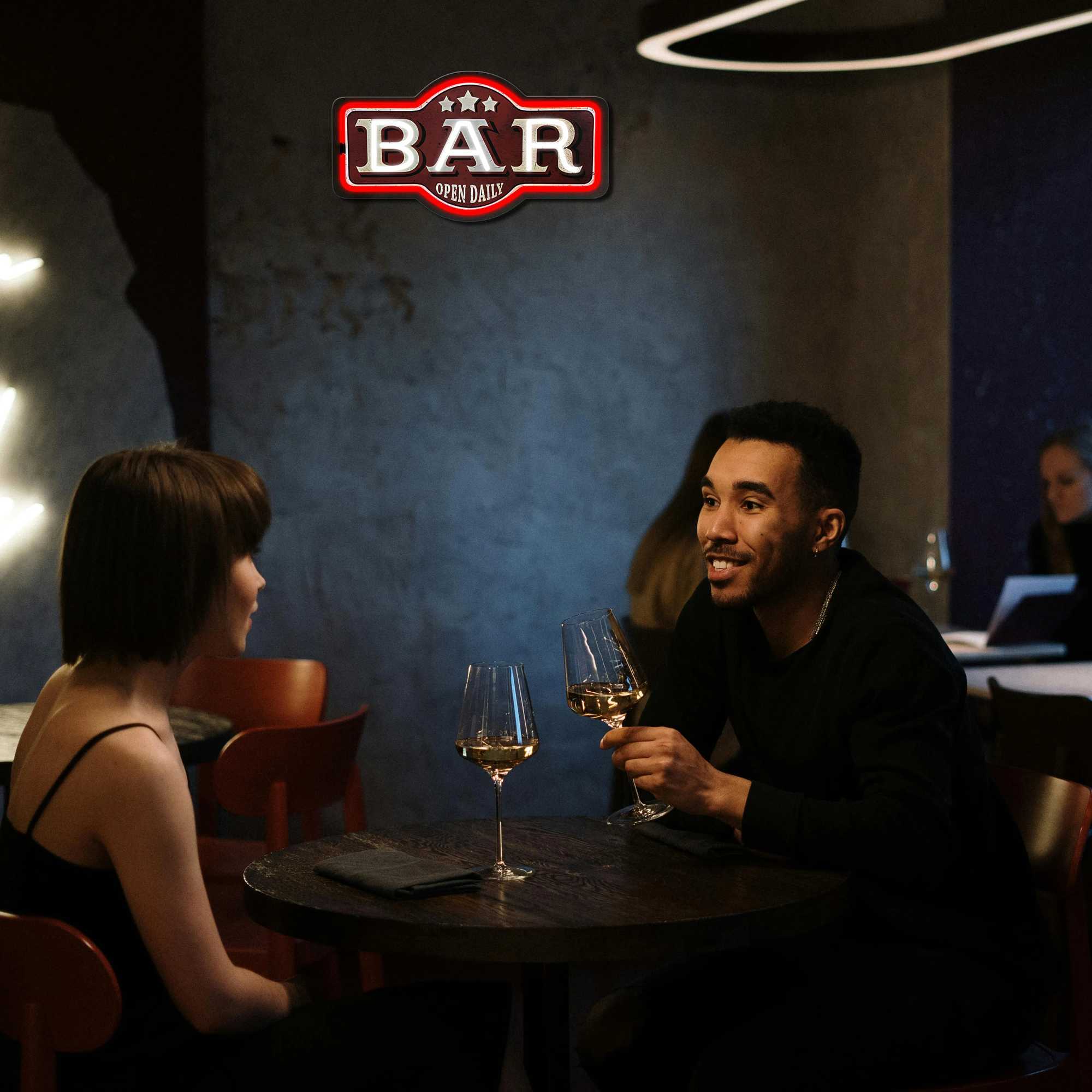 1 bar open LED neon sign retro wall decoration suitable for mens holes game rooms arcade or home bars Y250916