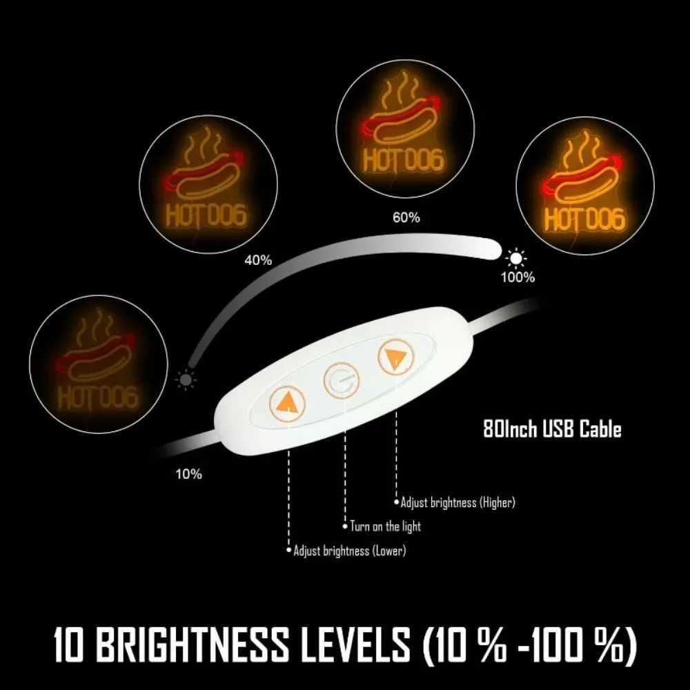 Hamburger Neon Hot Dogs Neon Pizza Burger Shop DecorHamburg LED Neon Restaurant Kitchen Shop Party Wall Decoration Y250916