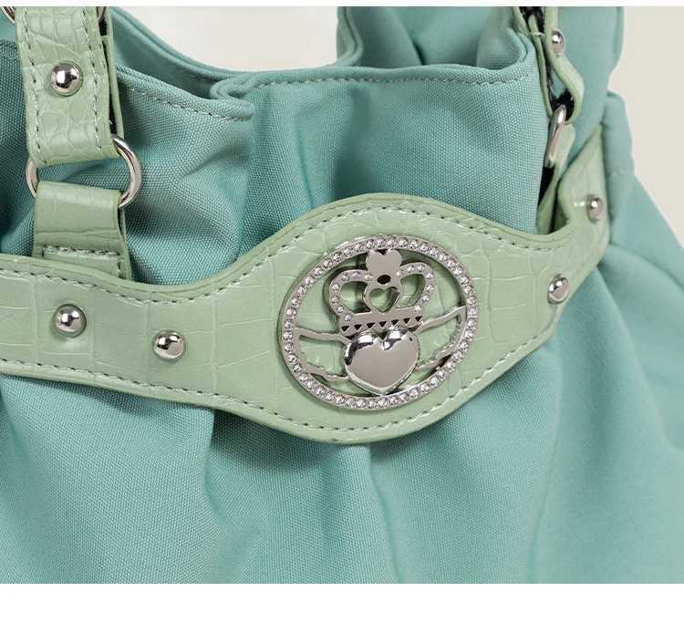 Sweet Cool Green Underarm Bag Y2k Hot Girls Pu Leather Large Capacity Shoulder Tote Bag Women Fairycore Aesthetic Handbag Chic L250916