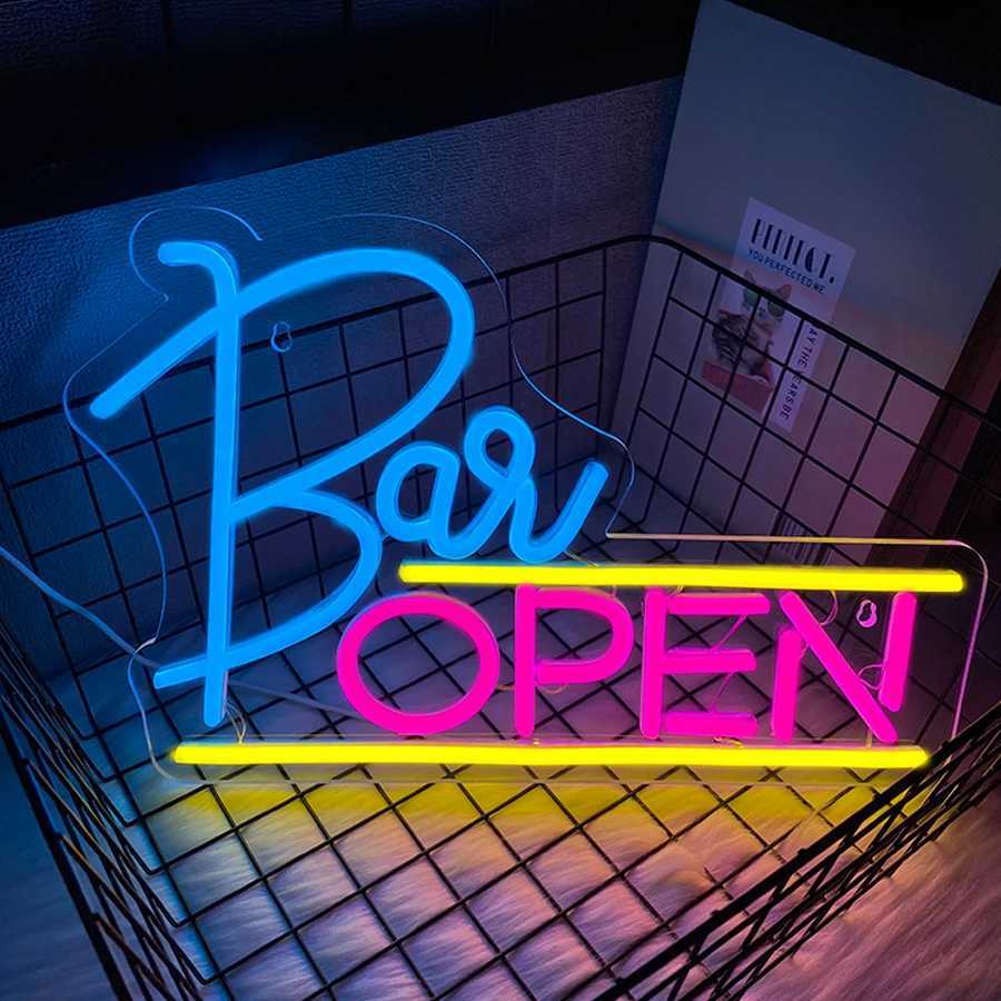 Bar Open Neon Sign For Wall DecorLed Neon Light For Beer BarHome PubMan Cave DecorStoresHotel PartyRestaurantUSB Powered Y250916