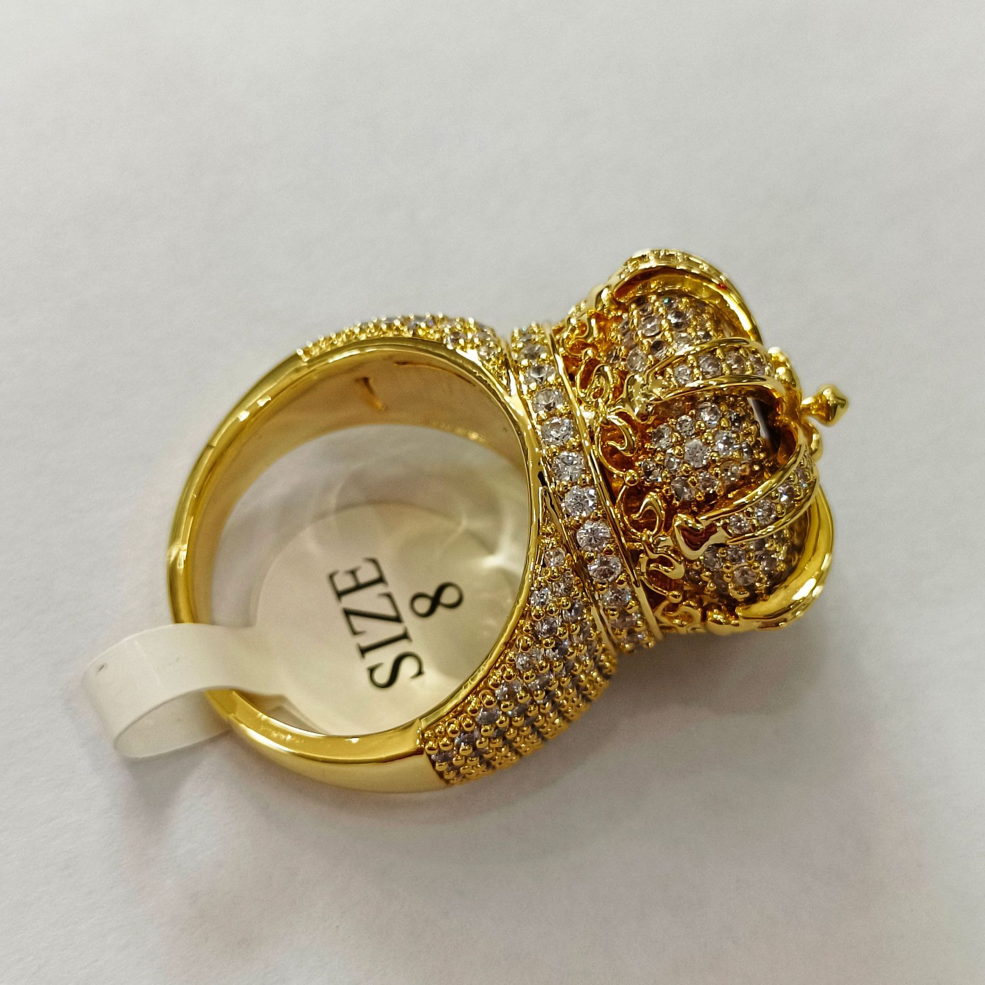 designer ring rings designer for women gold ring Hot selling DiamondStudded Copper Crown Ring Ultra Sparkling Designr Instagram Worthy Hip Hop Ring fo