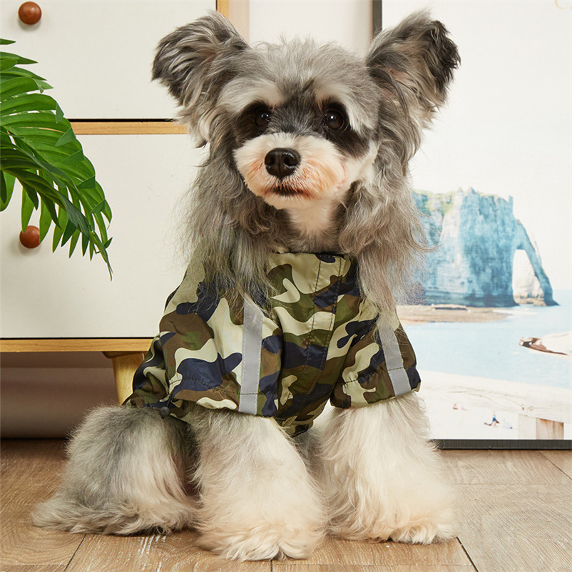Designer Dog Raincoat Outdoor Sunscreen Reflective Jacket Pet Raincoat Hoodie Waterproof Medium Large Dog Clothes Raincoat Jumpsuit