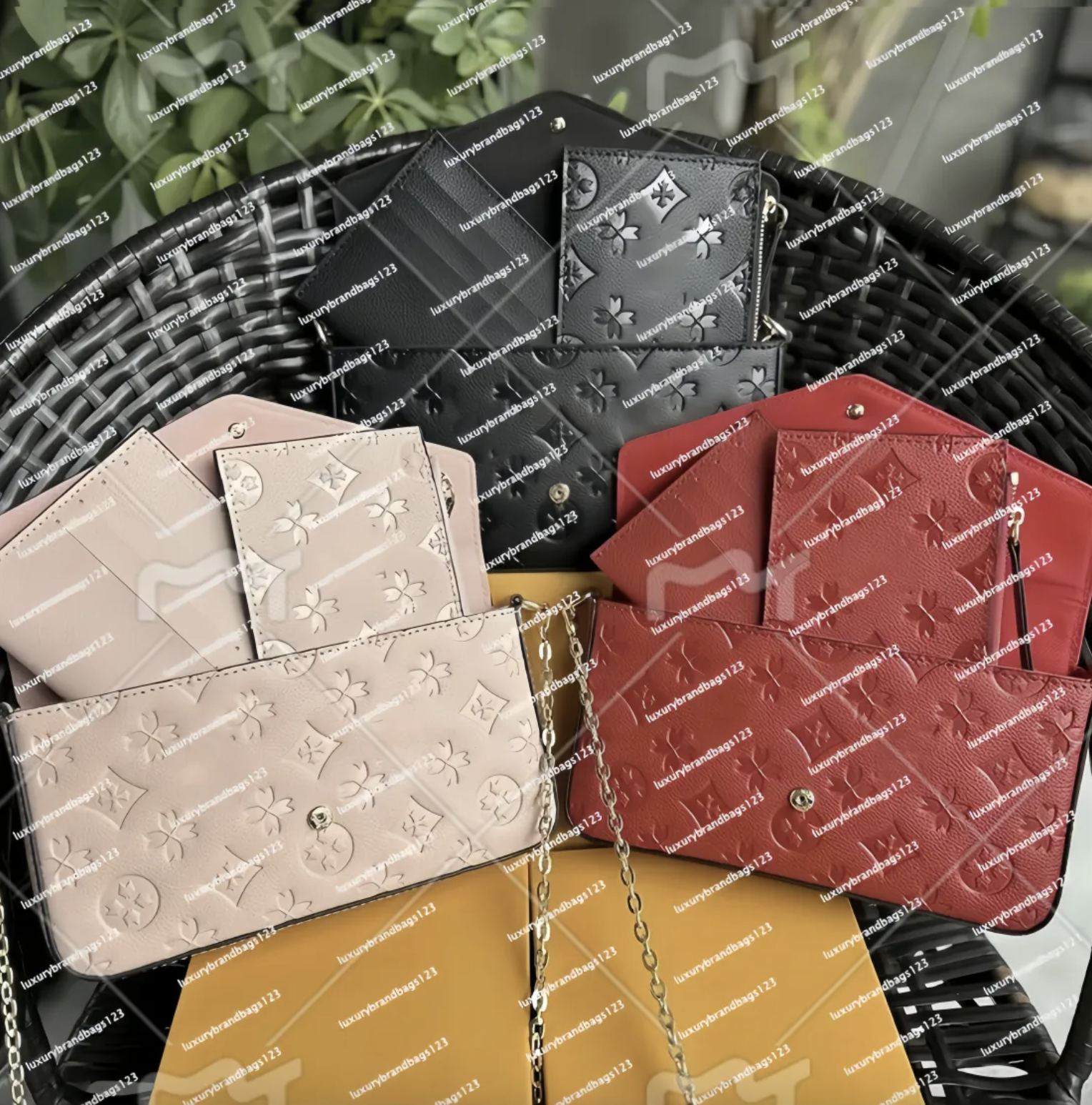 TOP Bags 3pcs Set Top Designer Wallet Shoulder Women Classic Flower Bag Leather Clutch Tote Messenger bags with gifts box