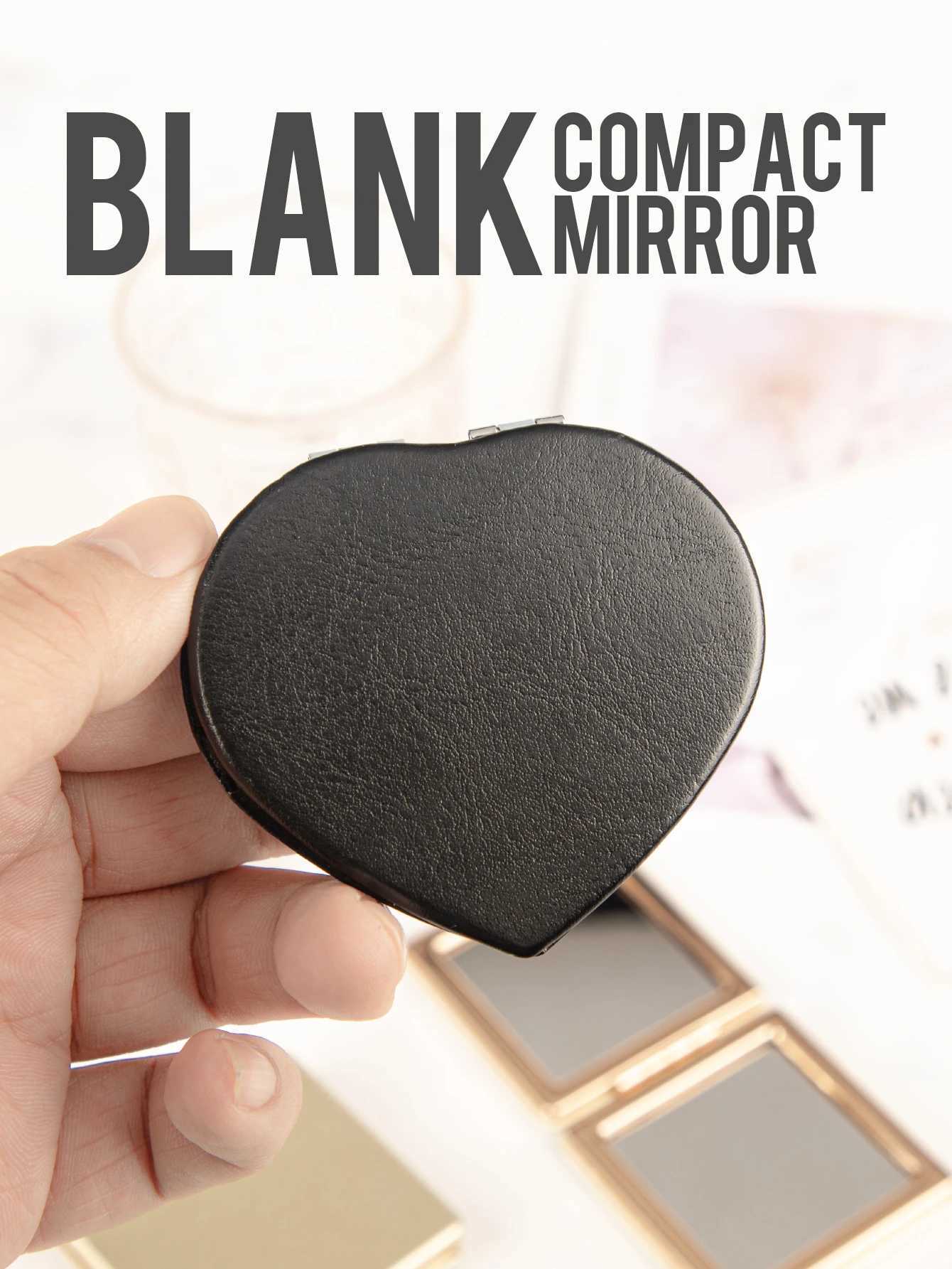 Heart Shape Double Sided Makeup Mirror 1x2x HD Magnification Black White Portable HolidayBirthdayWedding Hot Sale Now C250916