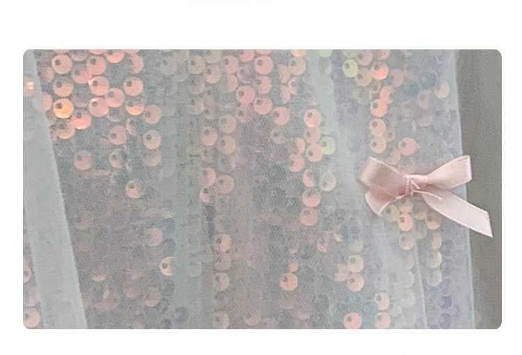 Kid Girl Sleeveless Dress Pearl Embellished Neckline Delicate Pink Bowknot Accents The Bodice Layered Ruffled Children Skirt C250916