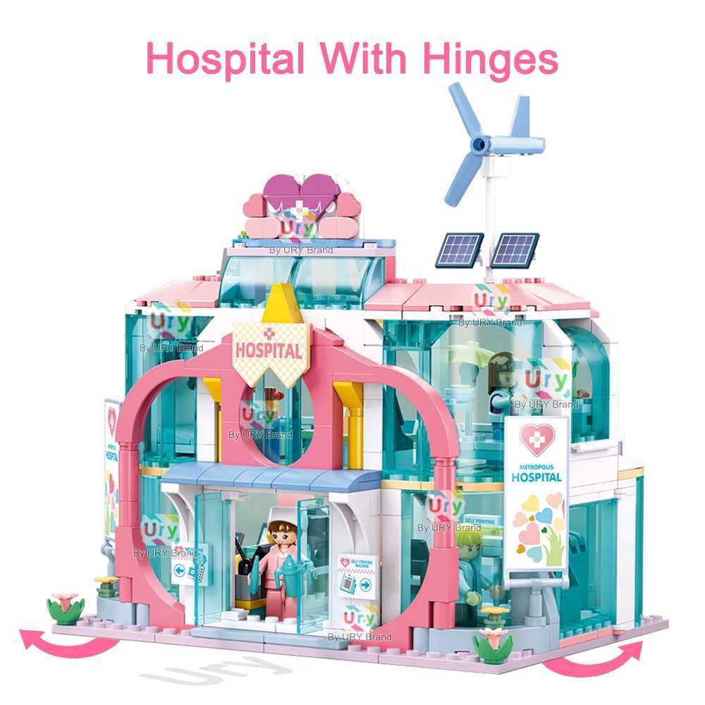 Sluban Friends House City Hospital Ambulance Rescue MRI Room Inpatient Ward Building Blocks Set DIY Toy for Girl Birthday Gift C250916