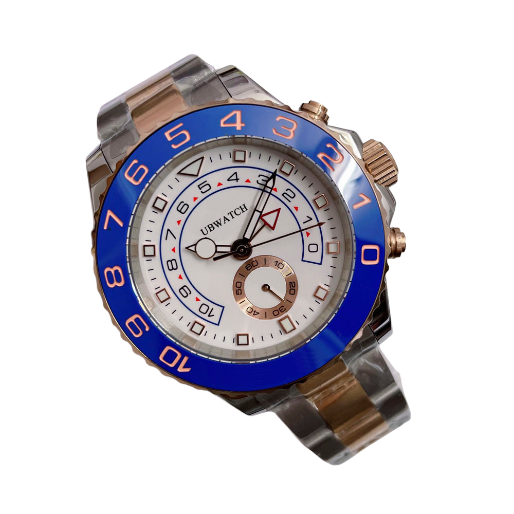 ST9 Automatic Sapphire Glass 42MM Mens Wristwatches Nautical Style Two Tone Rose Gold High-end Quality Watches