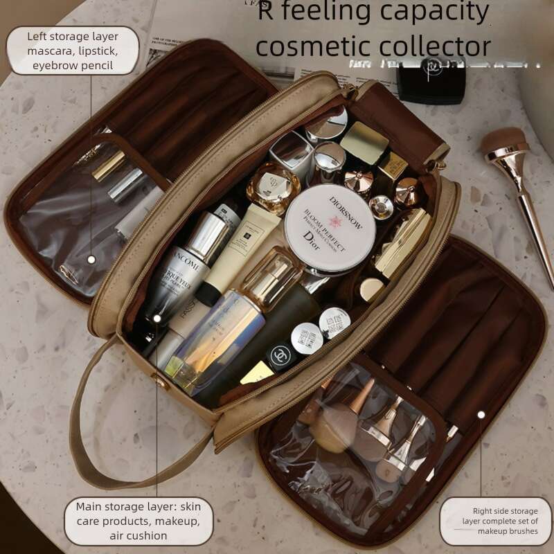 Large Capacity Makeup Bag Multi Compartment Travel Beauty Bag Multi functional Portable Storage Bag Ideal for Makeup Enthusiasts and Travel Storage L2