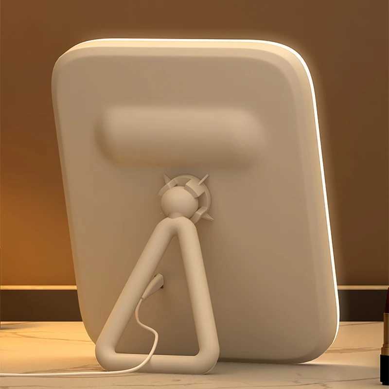 LED Desktop Fill Light Small Mirror Makeup Mirror With LightGirls Bedroom Dressing Table Mirror3 Color Lights Vanity Mirror C250916