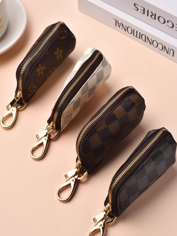 Vintage Printed Womens Key Bag Multifunctional Fashion Car Key Bag Remote Control Storage Bag Key Holder 250916