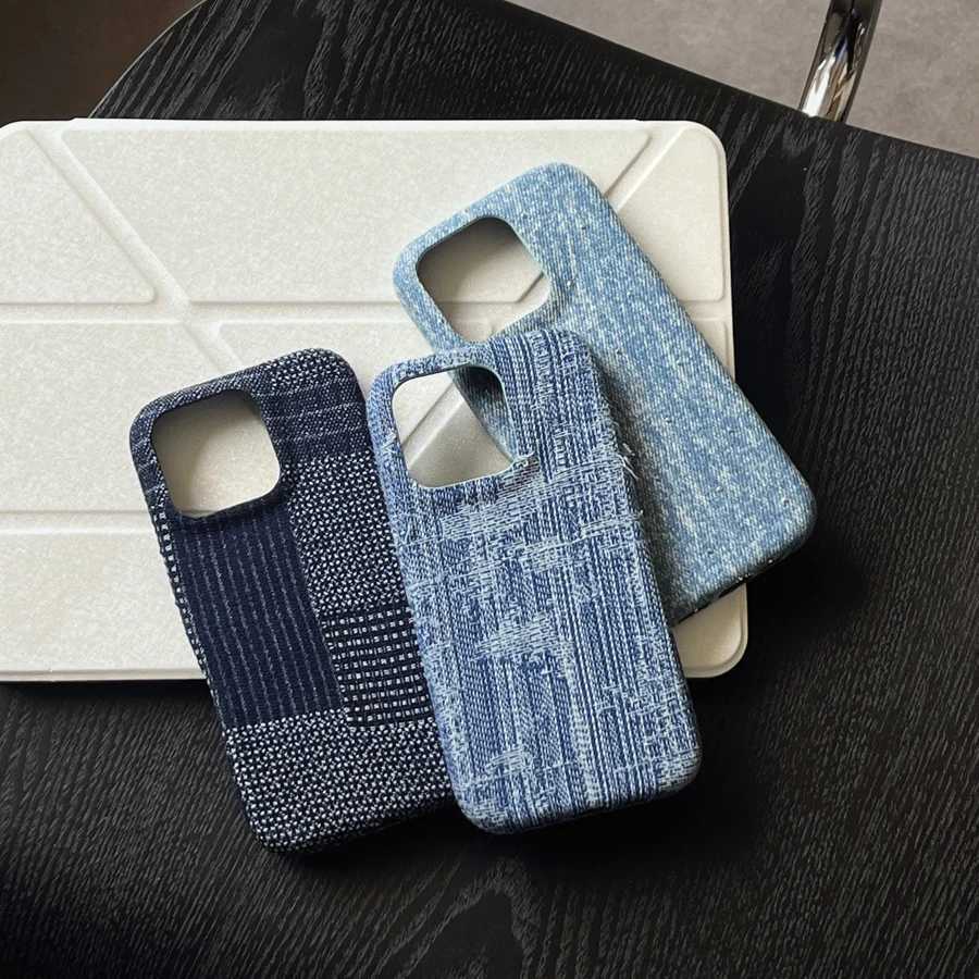 Fashion Denim Cloth Jeans Phone Case for iPhone 17 16 15 14 13 Pro Max Bumper Coque Skin Antiknock Fundas Cellphone Cover Y250916