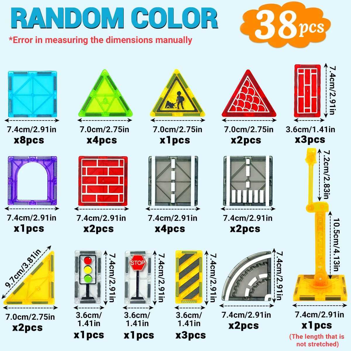 Magnetic Road Set With Car Toys Boys Girls Magnet Building Blocks Construction Toys Christmas Birthday Gifts for Toddlers C250916