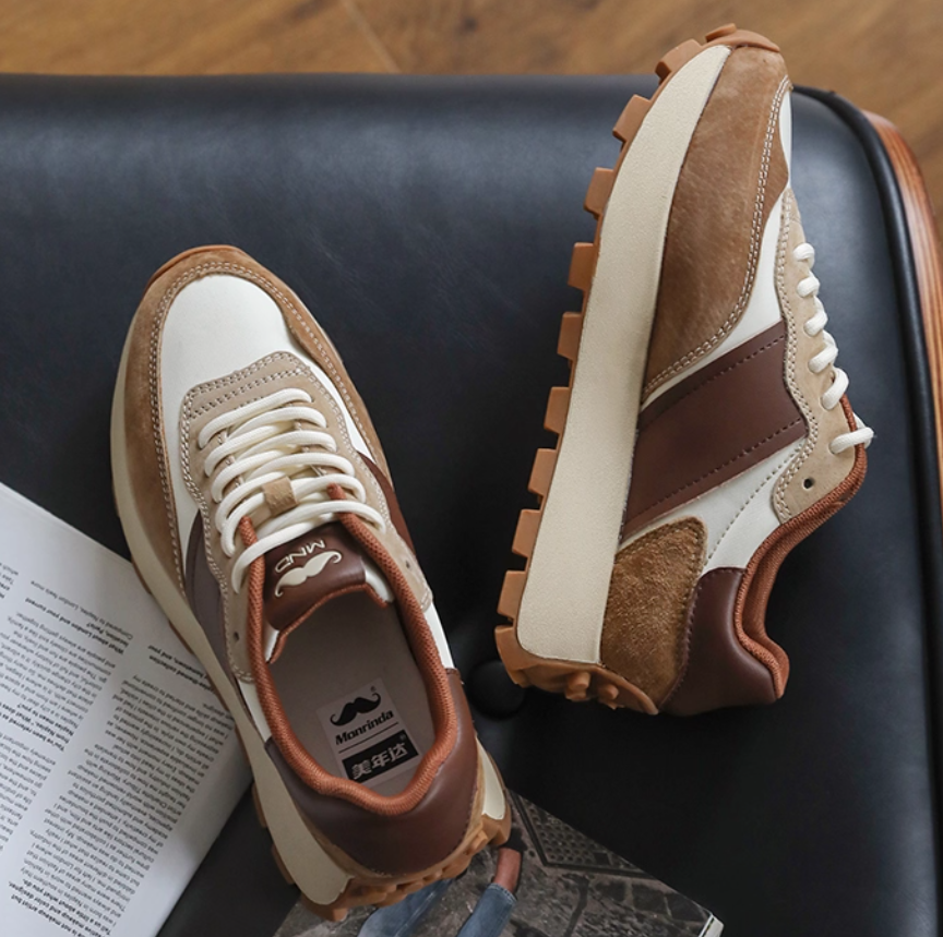 Mirinda Women's Autumn Forrest Gump Shoes Genuine Leather Upper Thick Soled For Heightening Non Slip Wear Resistant Combines Style And Comfort