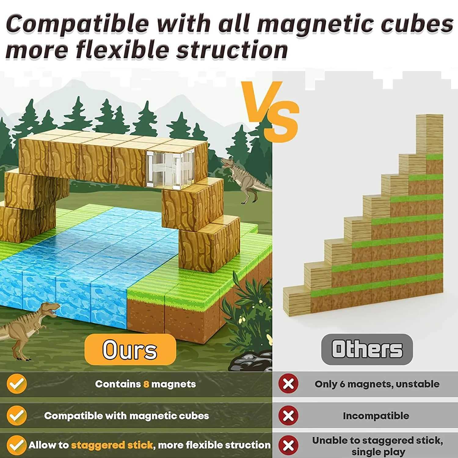 100PCS Magnetic Blocks Build Magnet Set for Boys Girls Magnetic Construction Set STEM Sensory Toys for Toddlers Gifts C250916