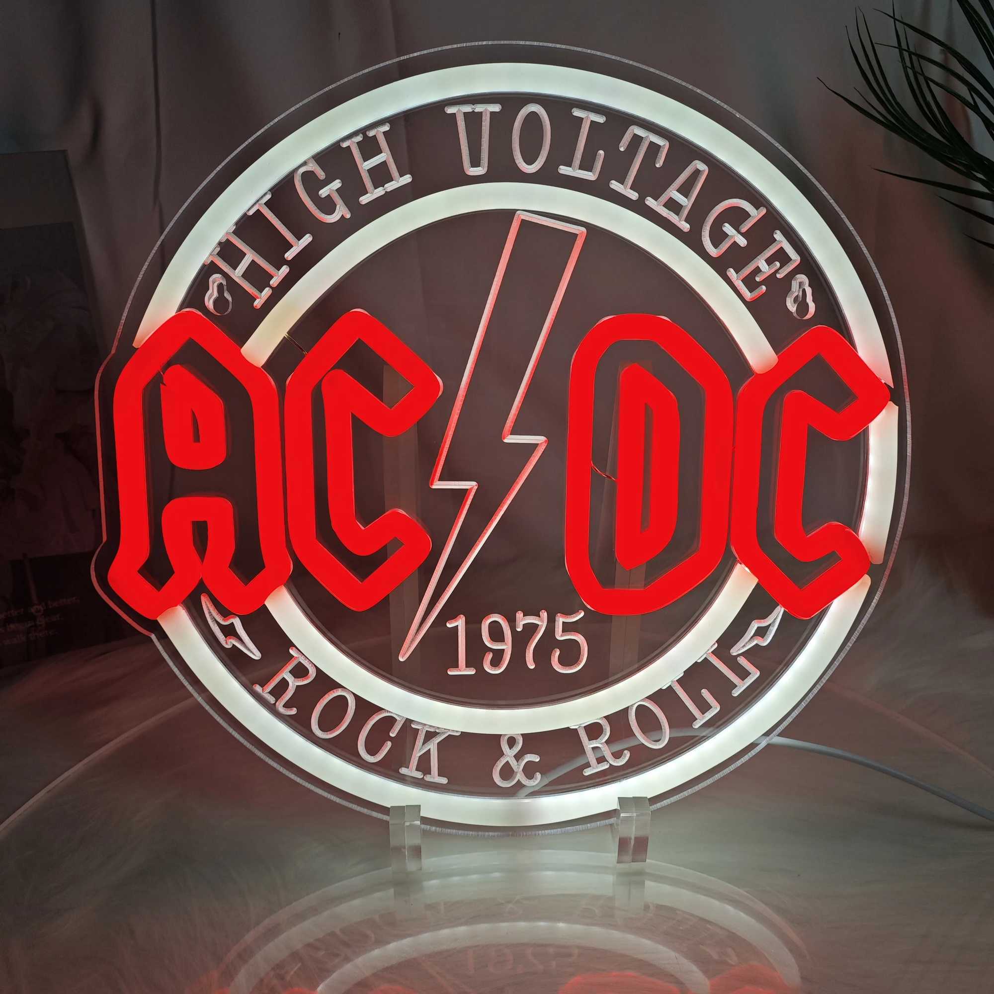 1 ACDC rock music 1975 neon sign suitable for home bars taverns entertainment rooms game rooms and garage walls Y250916