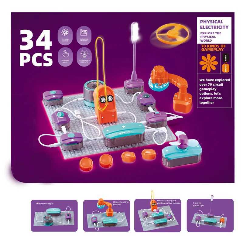 Science and Education Electronic Building Blocks Toys STEM Science Experiment Set Physics Circuit Experiment Handmade C250916