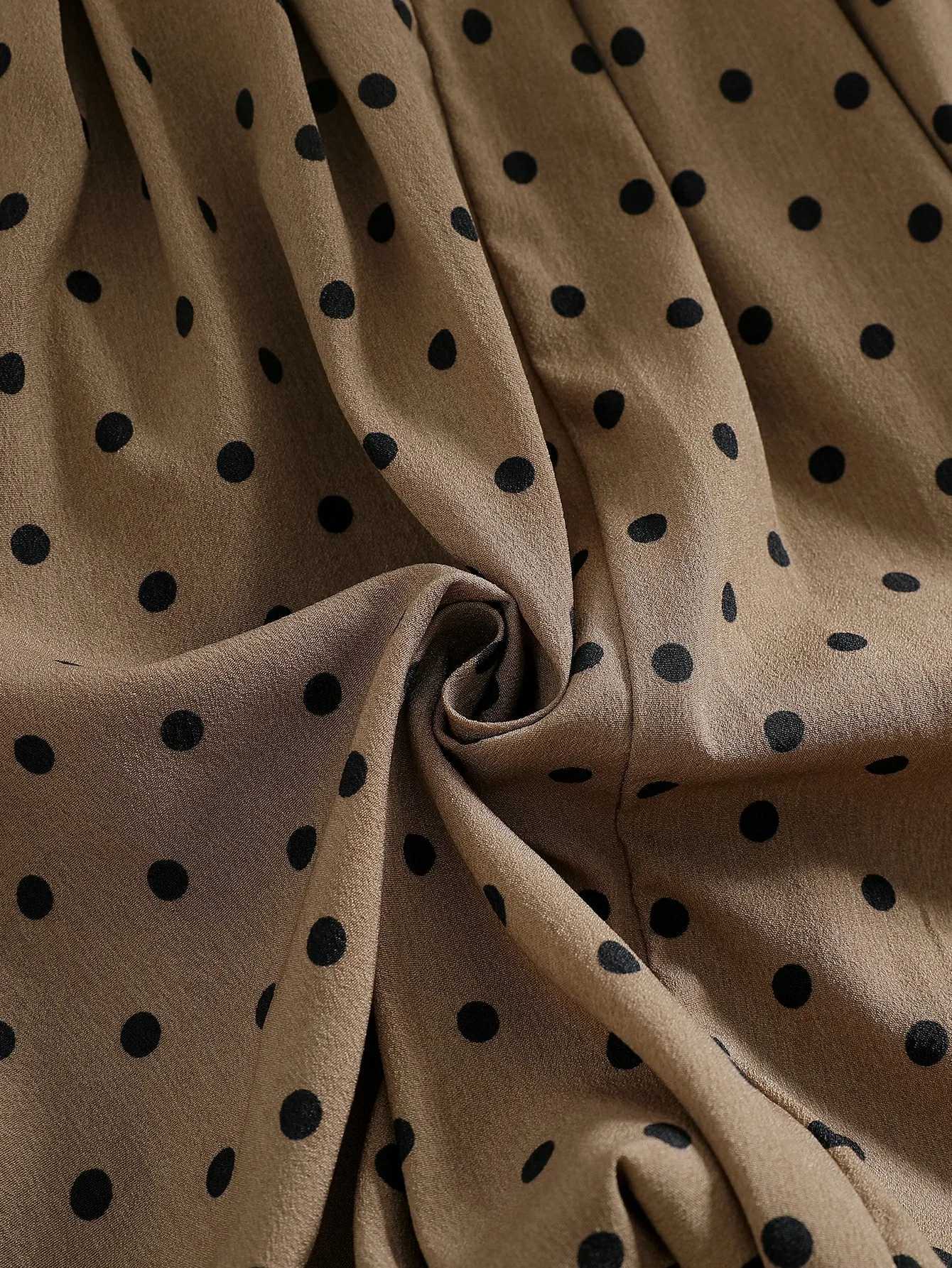 Baby Girls SpingSummer 2025 Sleeveless Fashion Polka Dot Vintage Casual Dress For 16Y Children Outdoor Clothing C250916