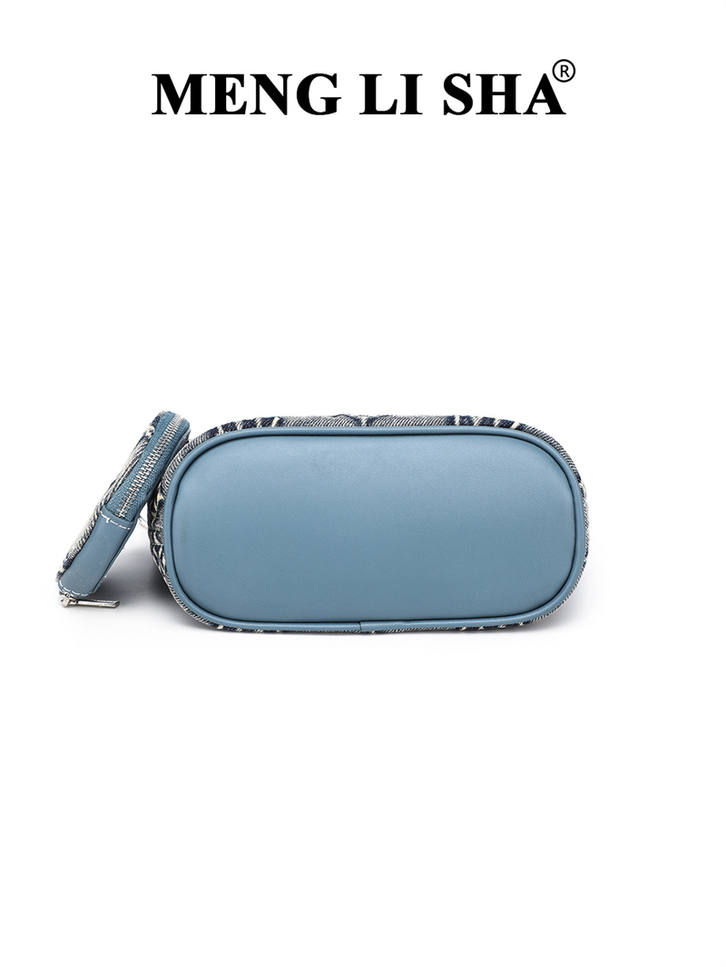 MENG LI SHA designer bag Light luxury high quality Washed denim handbag classic fashion women's cross body tote bag