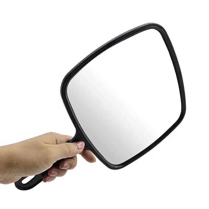 Handheld Mirror Professional Handheld Salon Barbers Hairdressers Mirror with Handle Practical Hand Mirror for Home Black C250916