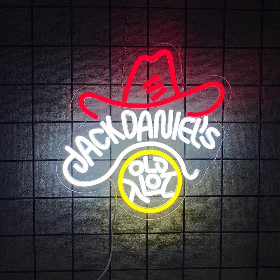 Bar Led Neon Sign Cowboy Hat Personality Icon Used For Beer Bars Family Gatherings Clubs Shops Man Caves Decor Wall Lamps Y250916
