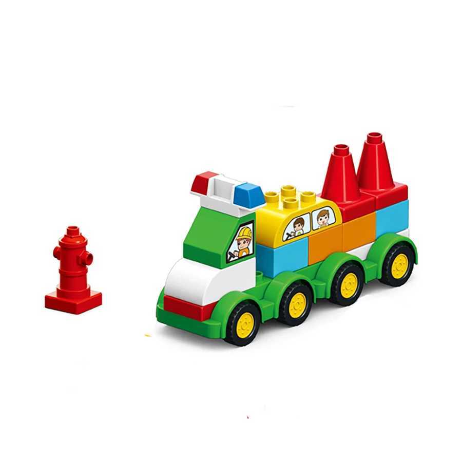 140Pcs Large Particles Duploed Car Squad Building Blocks DIY City Cars Educational Bricks Kids Toys For Children Gift C250916