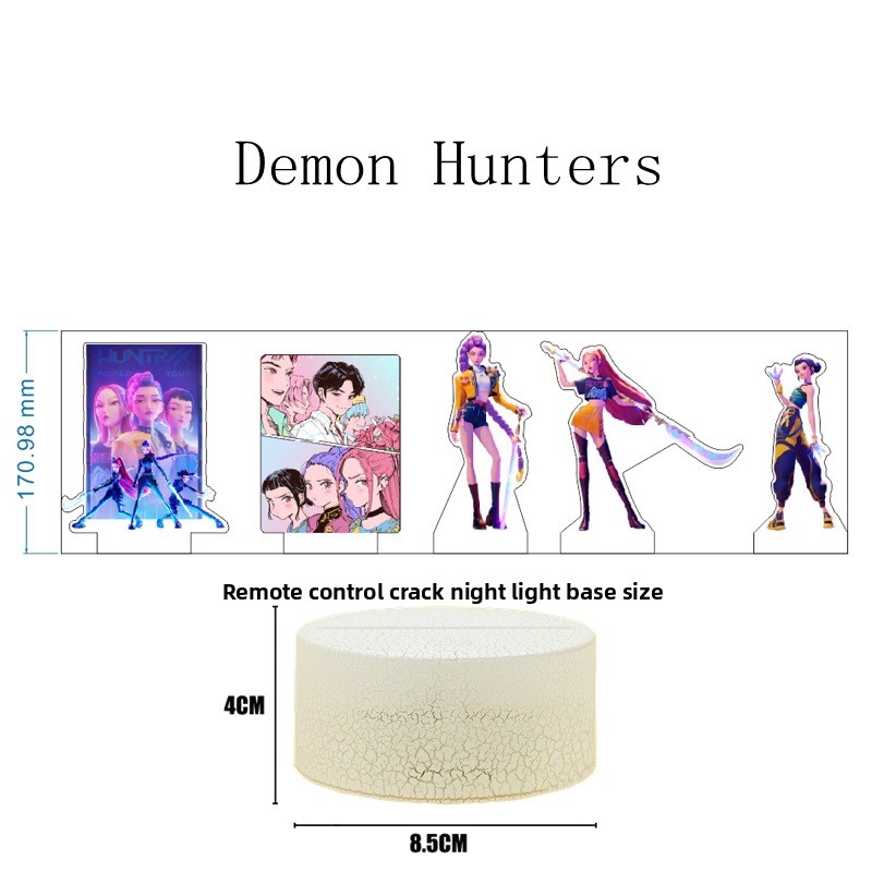Kpop Demon Hunters Night Light Remote Controlled 16-Color Demon Hunters Figures gift Anime Decoration With Internal Print Collectible Item