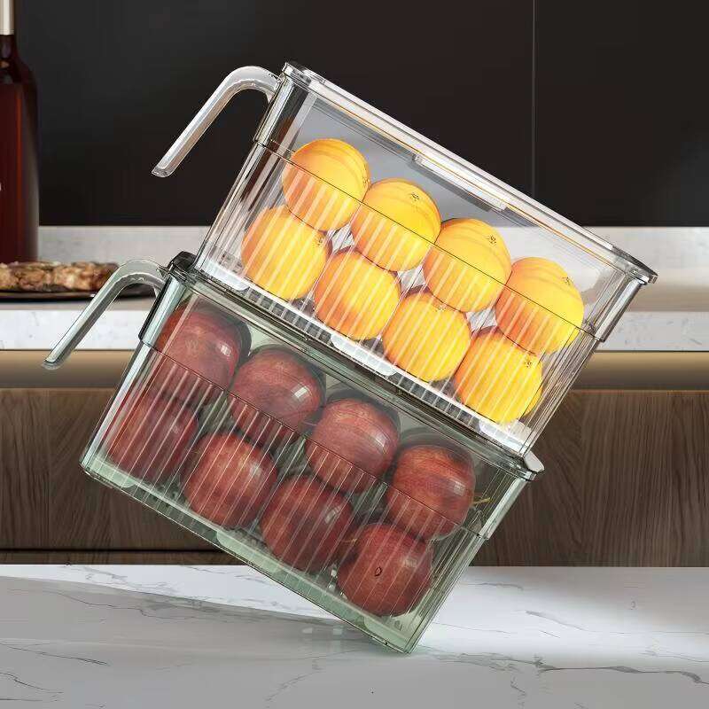 Factory Outlet Plastic Transparent Fridge Organizer Drawer for Kitchen Refrigerator & Crisper Food Storage Box