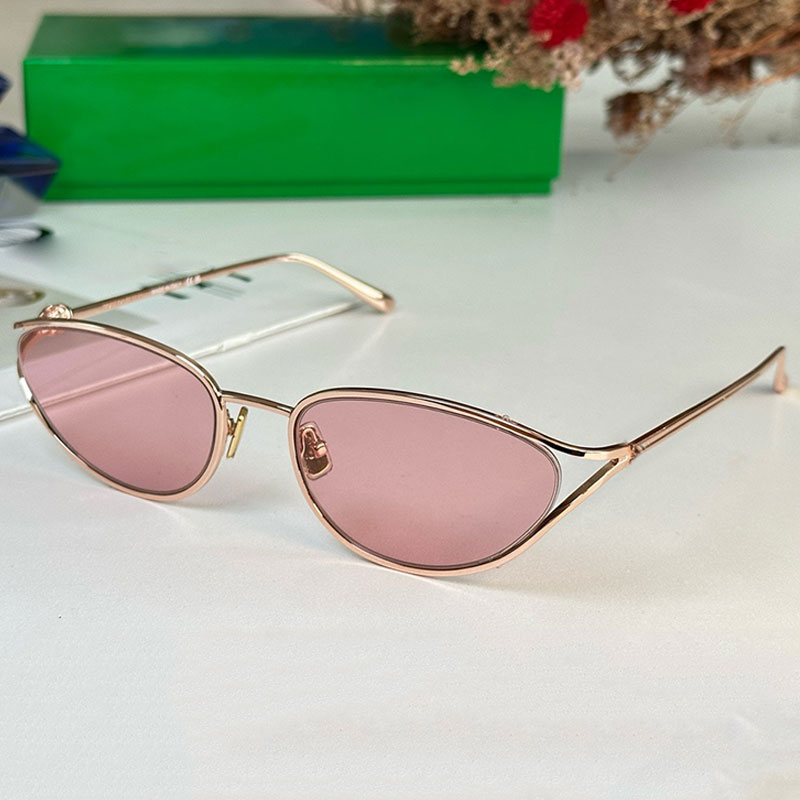 BV1330 Knot Cat Eye Sunglasses beach party Metal knot cateye sunglasses Pink lenses UV 400 protection knots leg womens Fashion Small Elliptical Sunglasses
