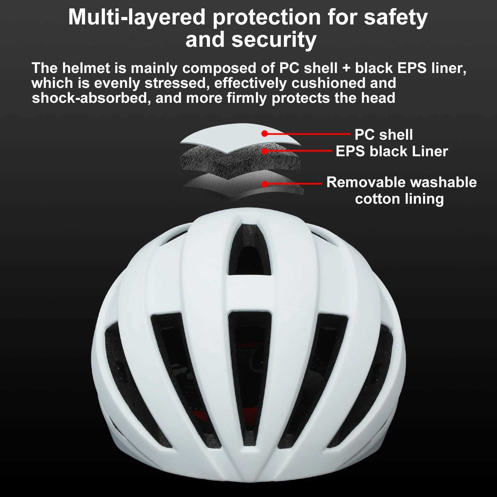 Adult Bike Helmet with USB Rechargeable Rear Light Lightweight Bicycle Helmet for Men and Women Adjustable Cycling Road Biker J250916