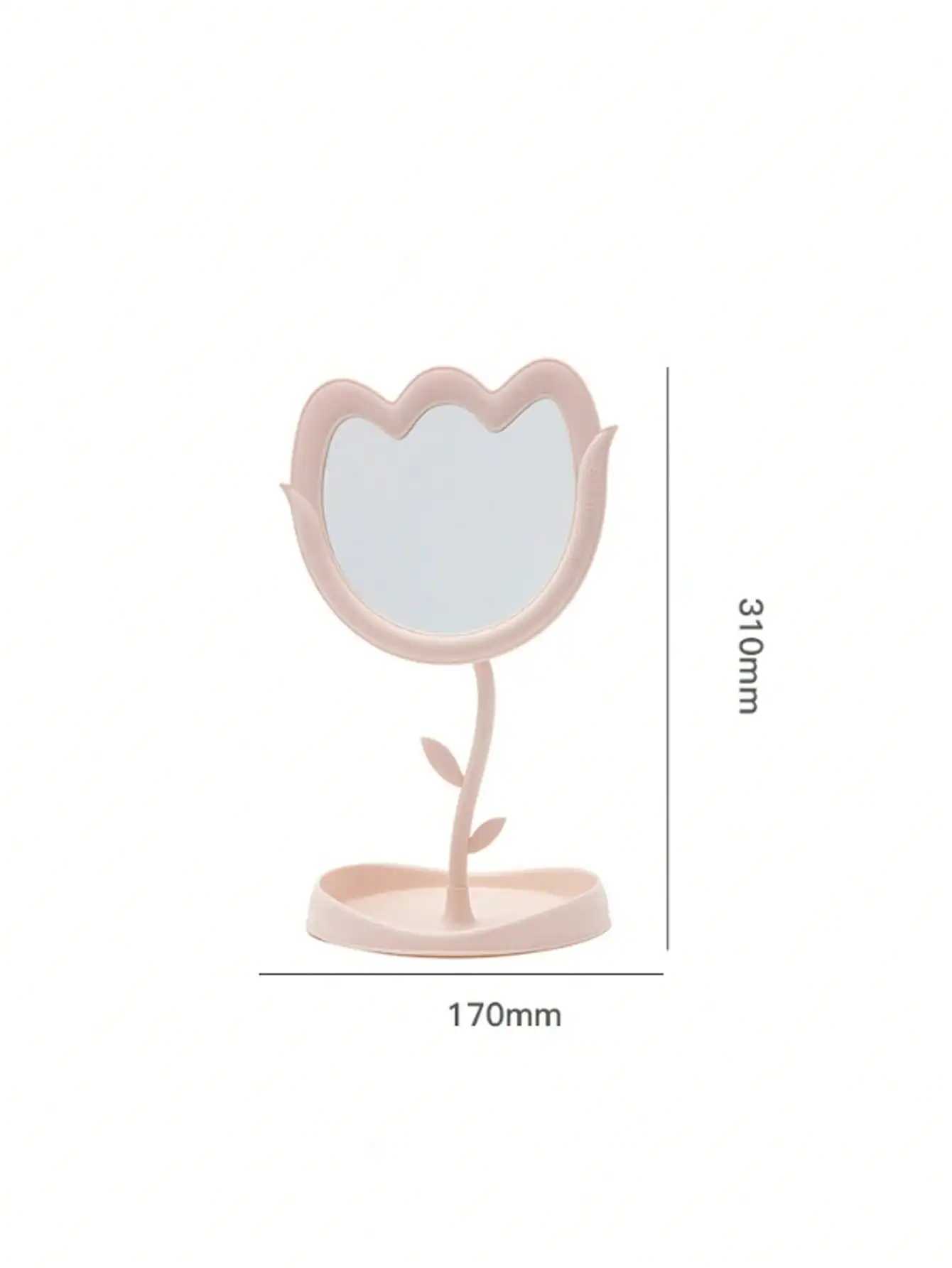 Tulip Makeup Organizer with Mirror Vanity Desk Set with Storage Base for Jewelry Lipsticks Room Decor Gift for Girl C250916