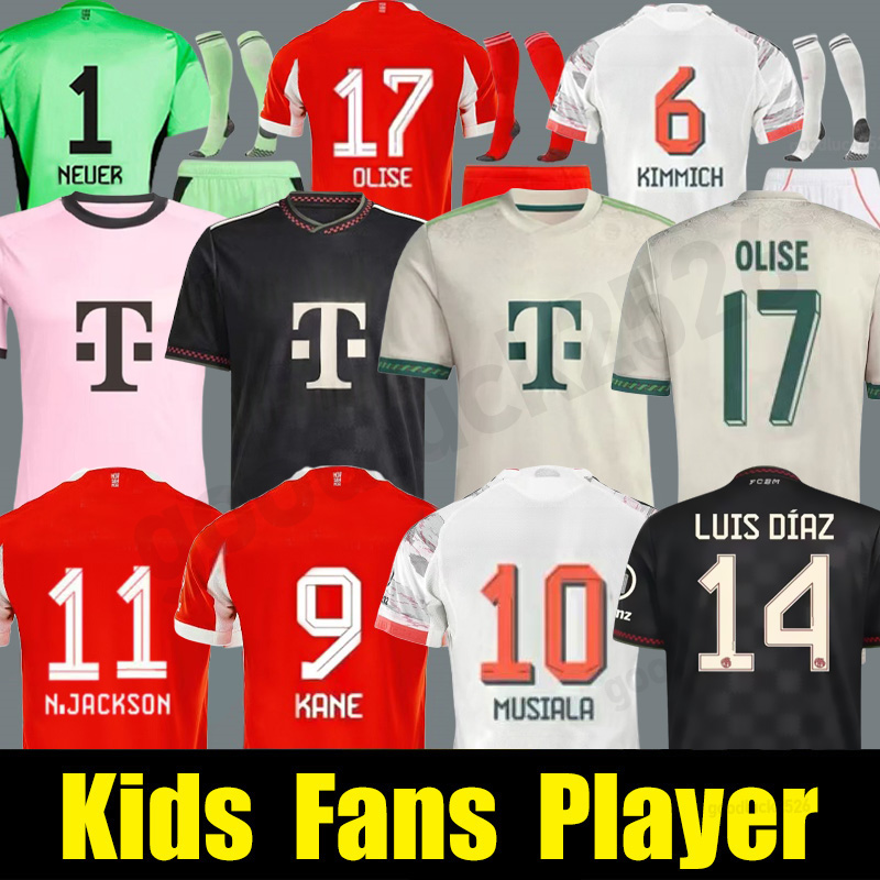 2025 26 KANE OLISE Soccer Jerseys 125-Year Anniversary red sox jersey MUSIALA KIMMICH COMAN DAVIES 24 25 26 home football shirt maillot de foot Men Kids kit uniforms