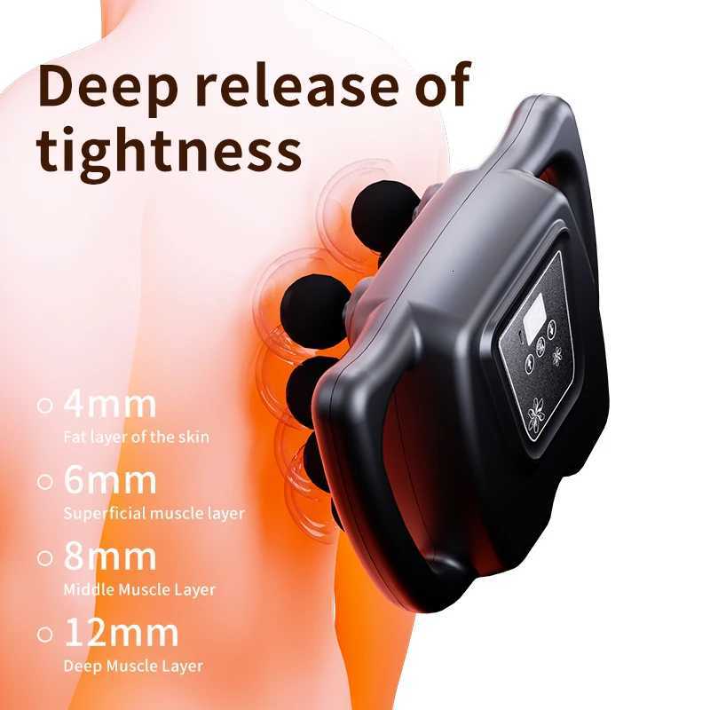 Fascia Gun Muscle Massager Gun 6 head High Frequency Neck Shoulder Waist Massage Machine Professional Fascia Massage GunW250916