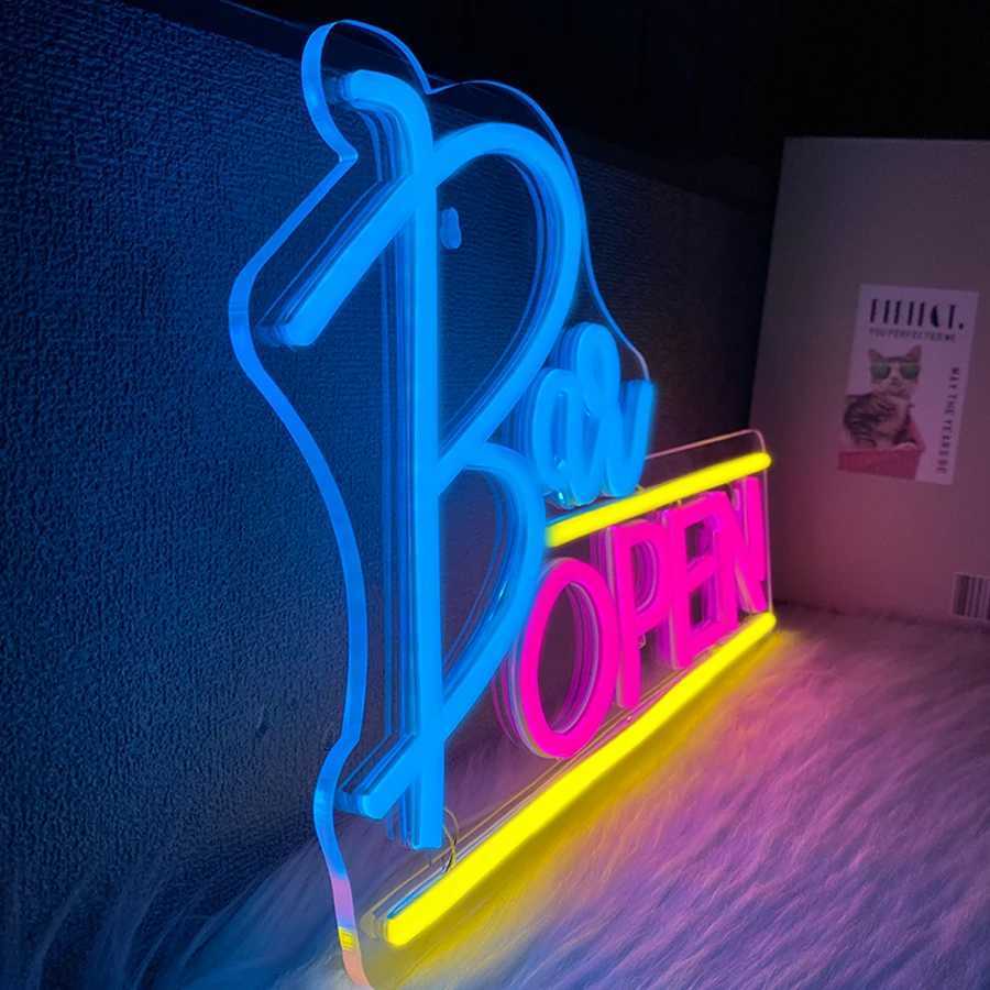 Bar Open Neon Sign For Wall DecorLed Neon Light For Beer BarHome PubMan Cave DecorStoresHotel PartyRestaurantUSB Powered Y250916