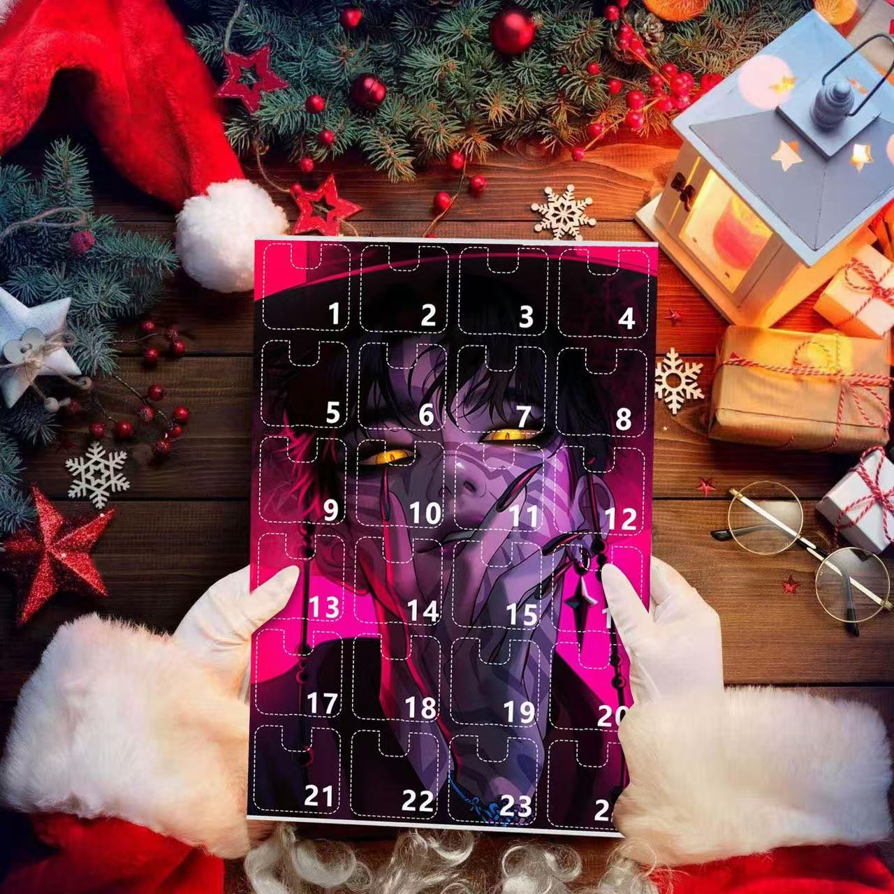 Kpop Demon Hunters Christmas Countdown Blind Box Witch Hunt Calendar Blind Box Backpack Car Keychain Acrylic Pendant