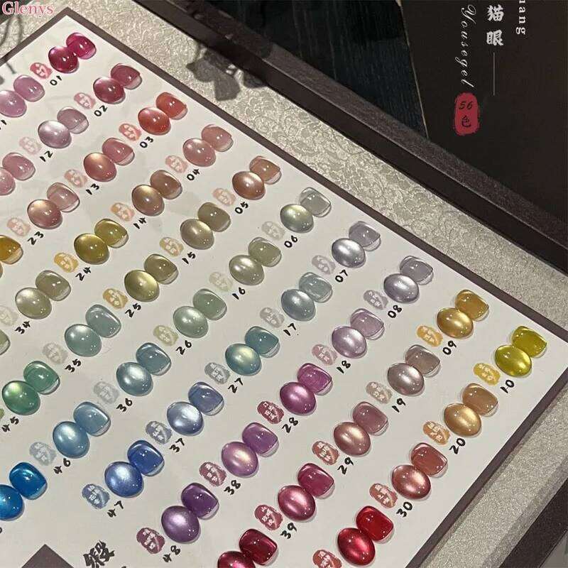 Glenys Piece * 15Ml Satin Cat's Eye Polish Net Red Popular Latest Soaking Gel Color Matching Card Nail Art Varnish Set M250912