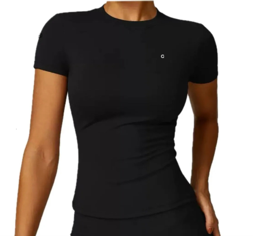 Women Yoga Shirt Tops Cew Neck Fintness Short Sleeve Crop Top T Shirt Skinfriendly Workout Summer Top Women Gym TShirt