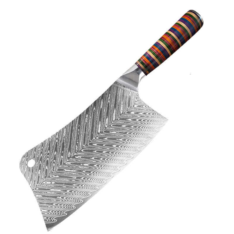 VG10 Damascus steel chef's knife set for home use in Chinese kitchen. Includes multiple knives for slicing meat. X241102