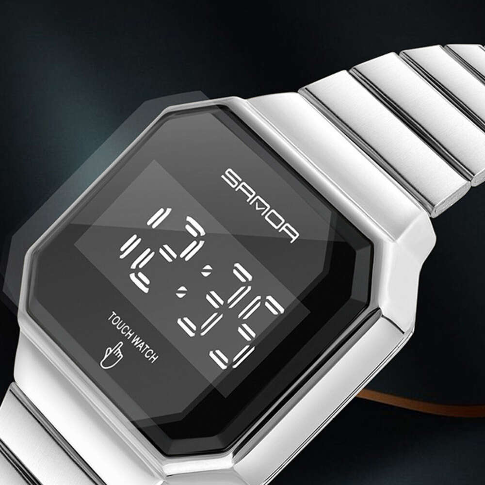 DHwatches Sanda Multifunctional Touchscreen for Men, Fashionable Trendy Square Watch, Waterproof Unisex Electronic Watch