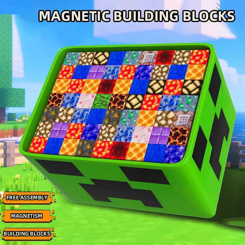 Magnetic building blocks toy storage box set DIY assembly toys for children building blocks for playing with tables C250916