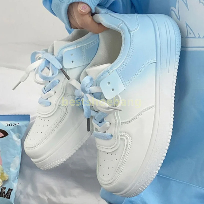 Stylish Ladies trainers Comfort Breathable running shoes Casual Gradient-Color sneakers women shoes Mesh leather white Versatile outdoor sneaker Size 