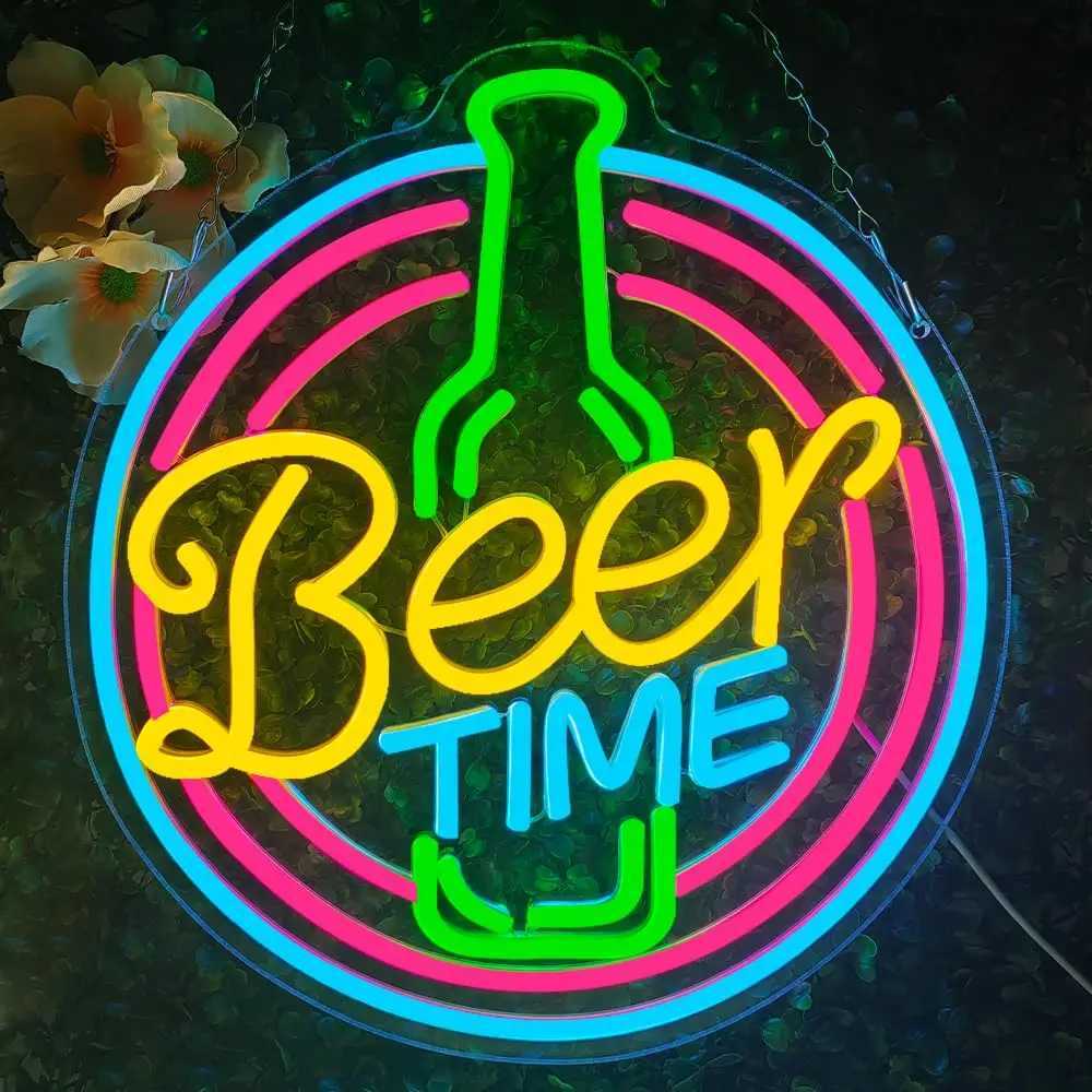 Bar Neon Sign Beer Led Sign for Wall Decor Beer Time LED Light for Home Bar Pub Night Club Man Cave Party Art Decor Gift Y250916