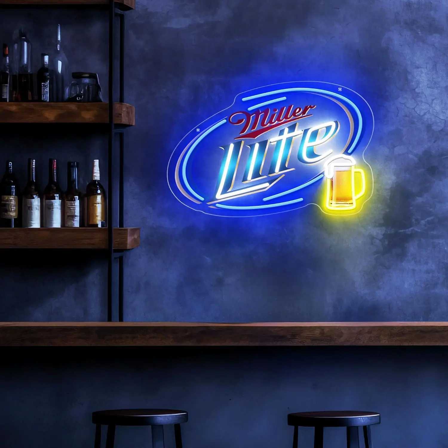 1pc Beer LED neon sign decoration board used for bedroom party bar store mens cave dimmable wall decoration neon sign Y250916