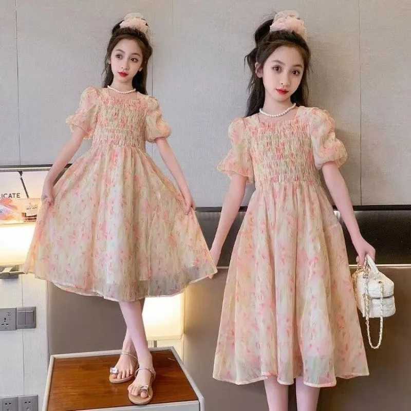 Kids Summer Dress Floral Pattern Girl Party Dress Chinese Style Kids Dress Summer Clothes Girl 6 8 10 12 14 Years Old C250916