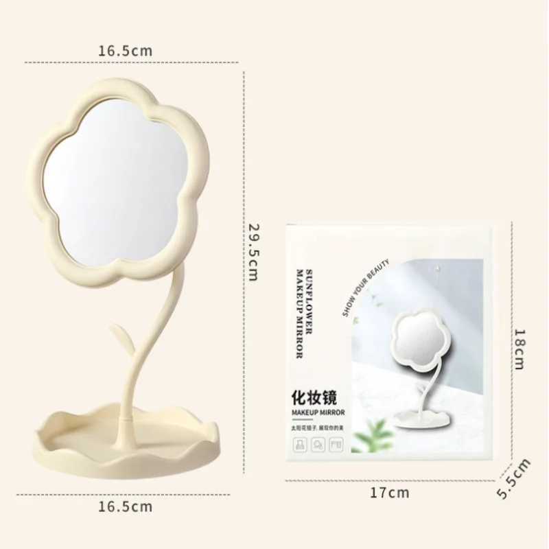 Flower Mirror Desktop Mirrors Creative Dormitory Desktop Online Celebrity Gao Yan Value Mirrors for Bedroom Home Decor Mirror C250916