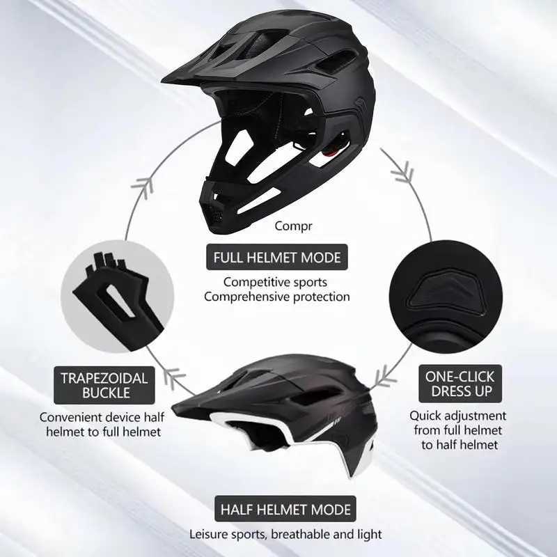 Full Face Mountain Bike Helmet Adult Racing Downhill Mountain Bike Helmet for Mountain Bike Lightweight Adjustable J250916
