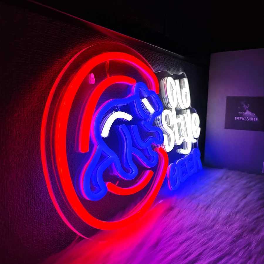 Old Style Beer Neon Sign For Wall DecorLight Up Sign For Man CaveBeer BarRestaurantClubHotel Party DecorUSB Powered Y250916