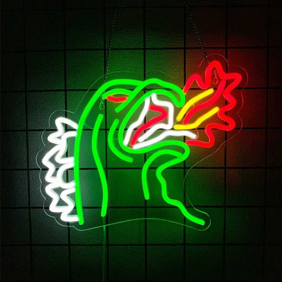 Anime Neon Sign Dinosaurs Neon Sign LED Neon Lights for Bedroom Wall Game Room Party Decor for Kids Boys Man CaveGifts Y250916