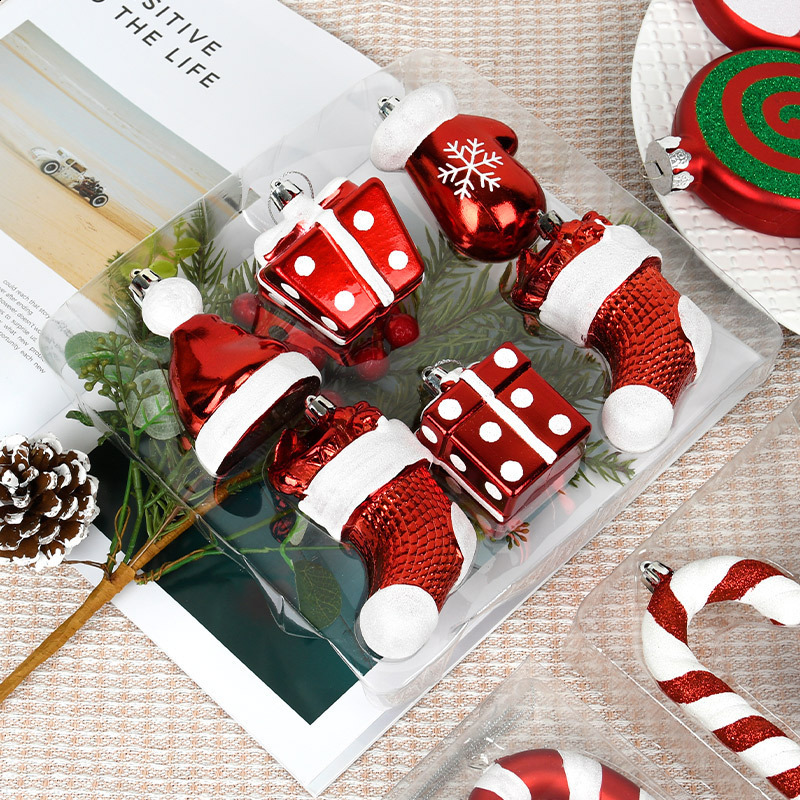 Decorative Red and White Painted Candy Set Hanging Ornaments Festival Scene Atmosphere Arrangement